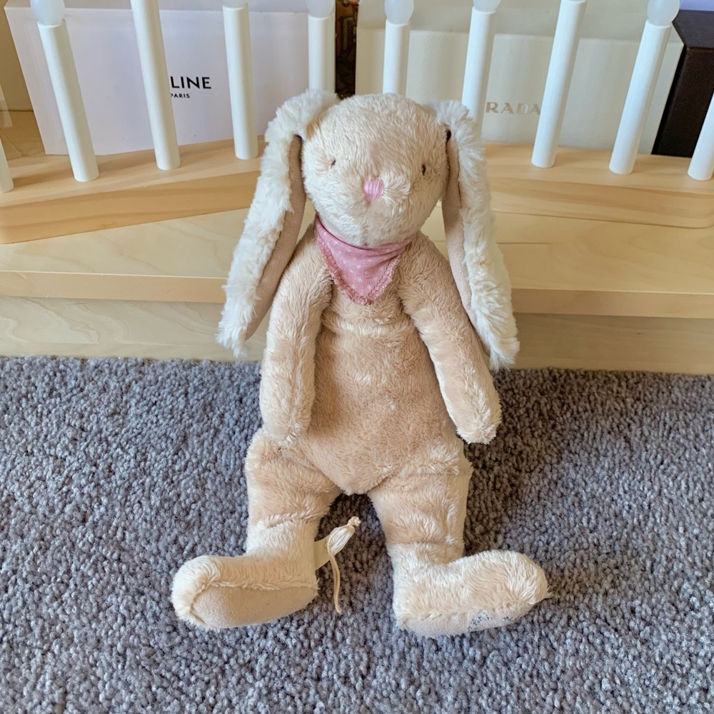 NEW Maileg Mellow Bunny with Pink Polka Dot Scarf RETIRED